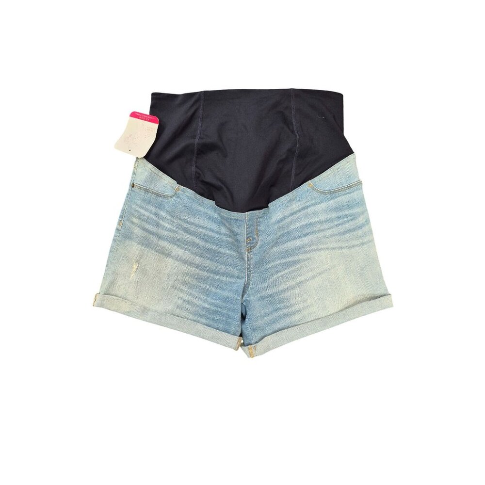 Isabel Maternity By Ingrid & Isabel Midi Short With Crossover Panel Denim Shorts